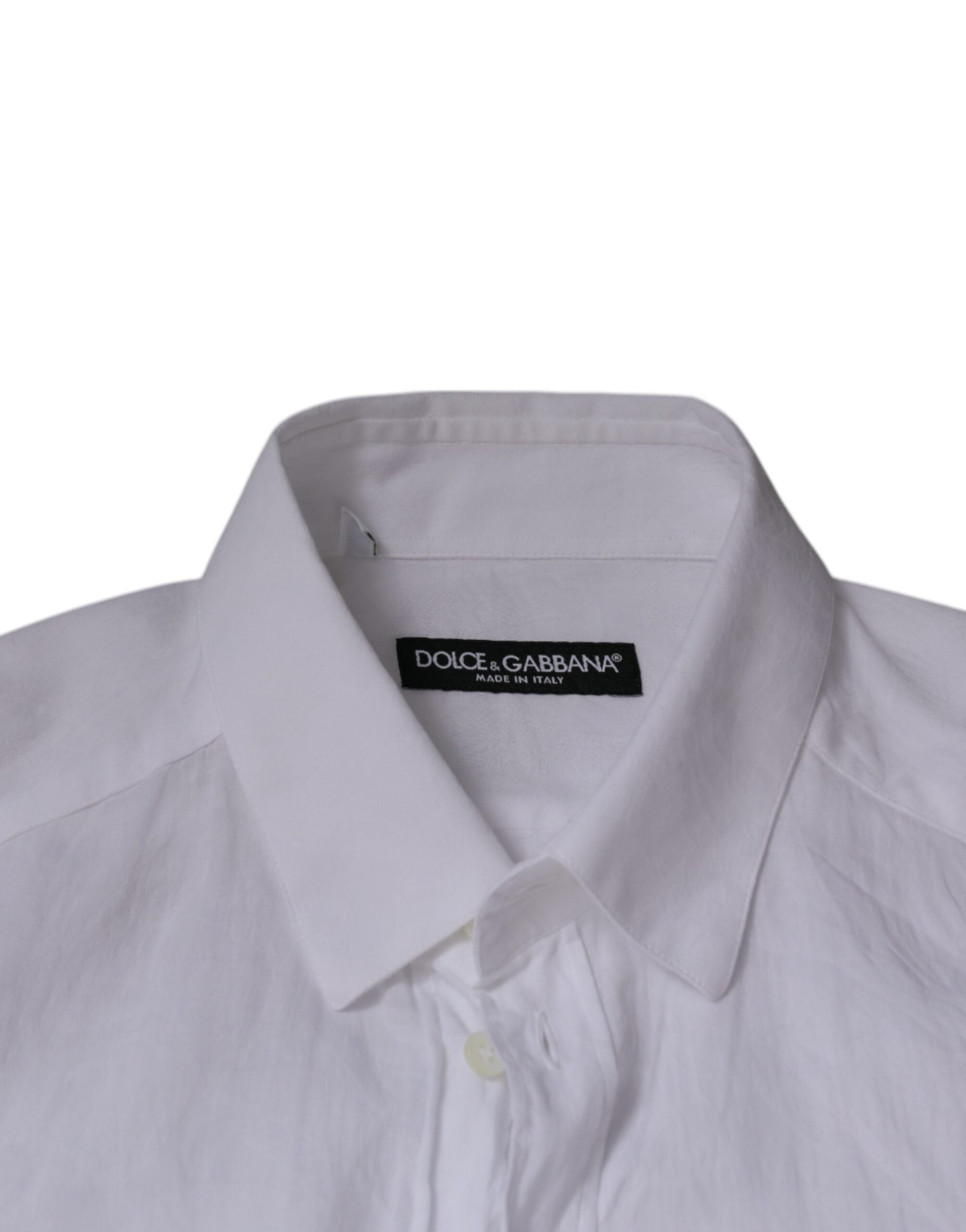 Dolce & Gabbana White Slim Fit Cotton Shirt for Men